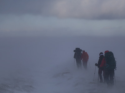 Walking in snow