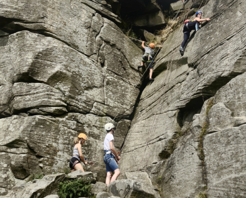 Climbing at Stanage Edge