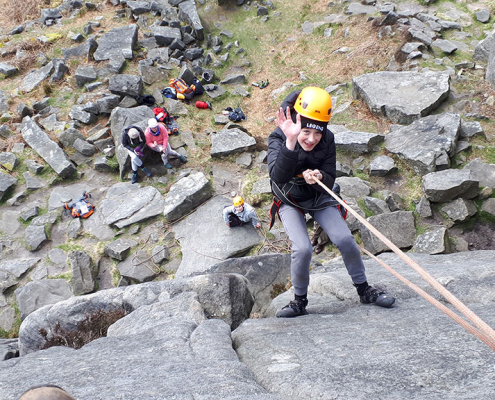 Family Climbing at Stanage