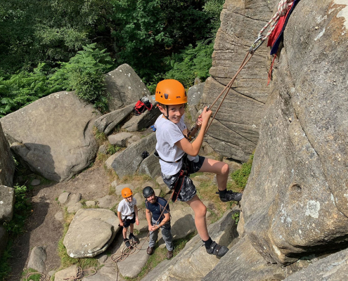 Family Climbing at Brimham Rocks