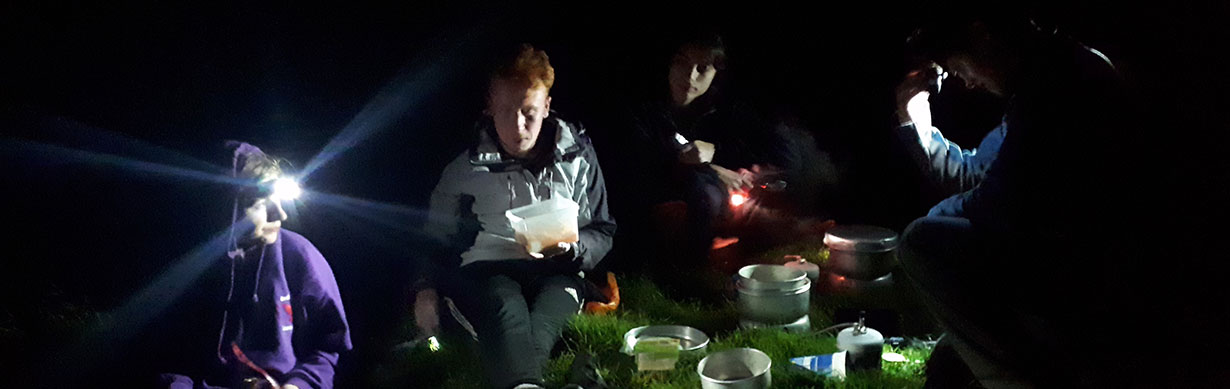 Cooking in the dark on a gold DofE