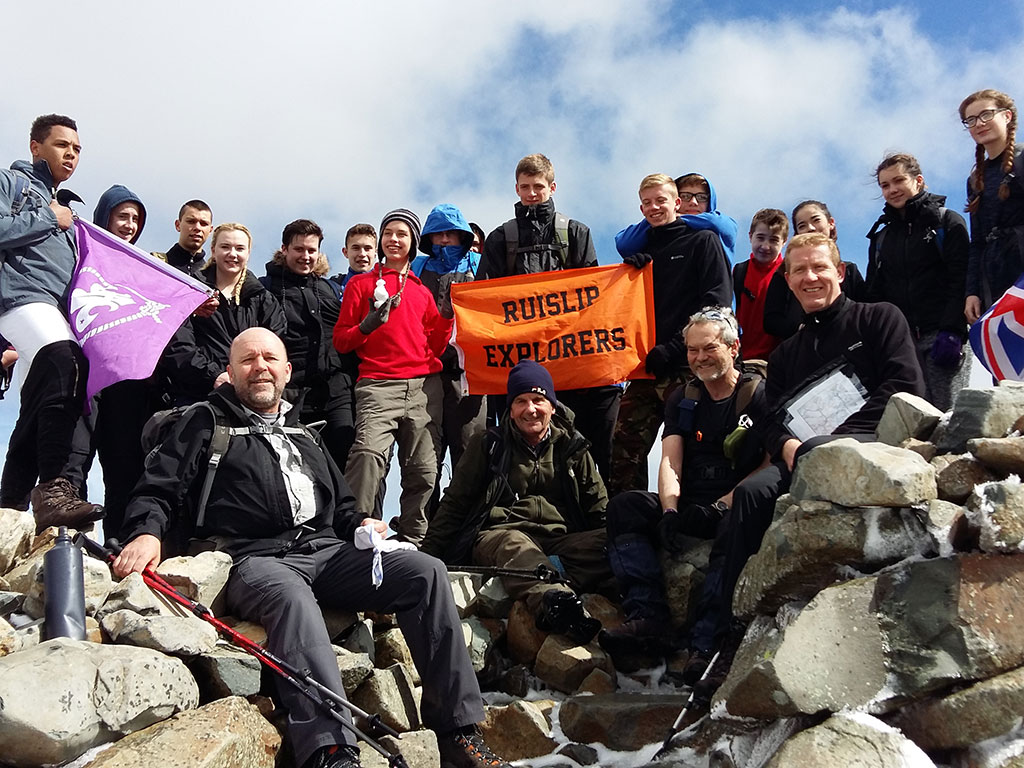 Scout group up Scafell Pike