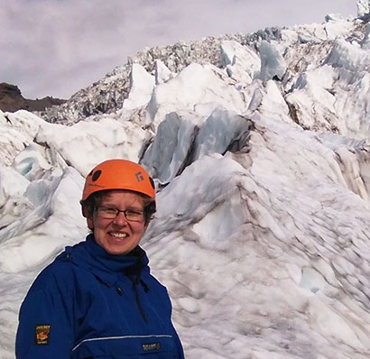 Jo Tucker by a Glacier in Iceland